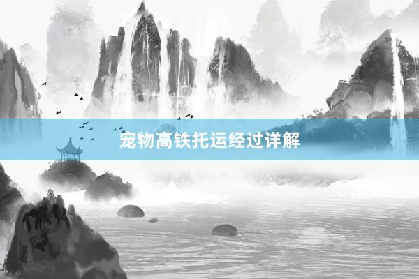 宠物高铁托运经过详解